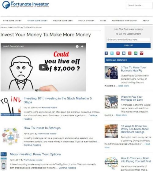 Fortunate Investor How to Start Blogging