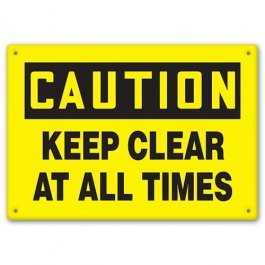 clear construction signage